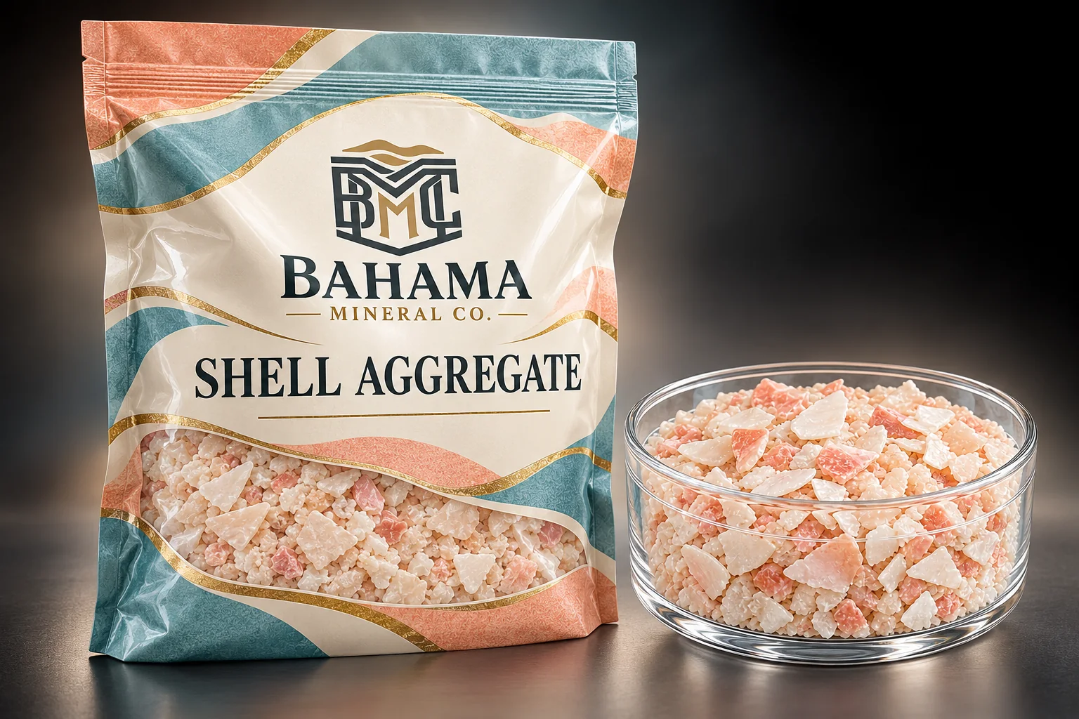 Shell aggregate bag and loose shell chips